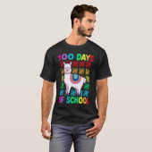 100th Day Of School Animal llama Lover Happy 100th T-shirt (Voorkant volledig)