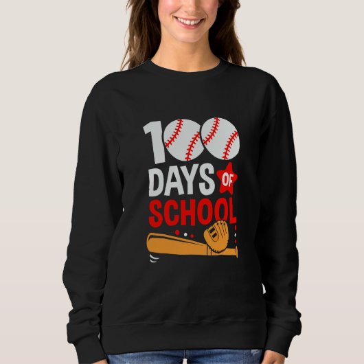 100th Day Of School Baseball 100 Days Smarter Teac Trui (Voorkant)