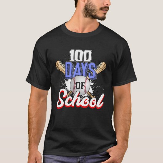 100th Day of School Baseball for Teacher Student T-shirt (Voorkant)
