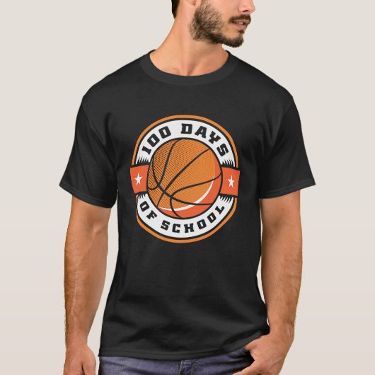 100th Day of School Basketball 100 Days Of School T-shirt (Voorkant)