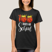 100th Day Of School Basketball 100 Days Smarter Te T-shirt (Voorkant)