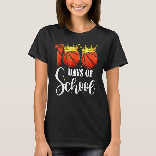 100th Day Of School Basketball 100 Days Smarter Te T-shirt (Voorkant)