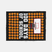 100th Day Of School Basketball Kids 100 Days Of Sc Fleece Deken (Voorkant (Horizontaal))