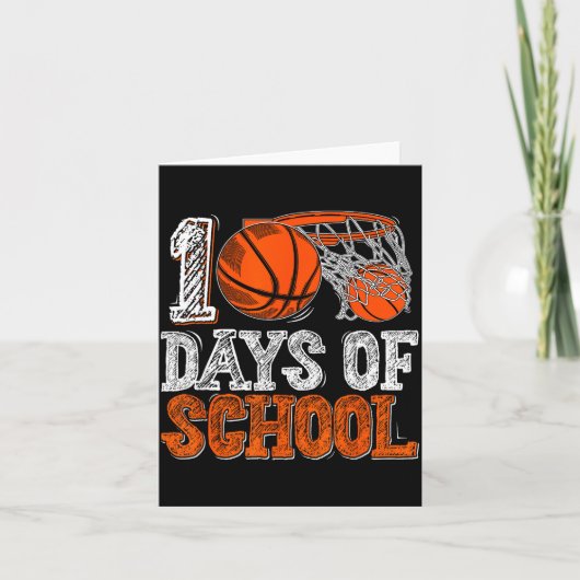 100th Day Of School Basketball Kids 100 Days Of Sc Kaart (Voorkant)