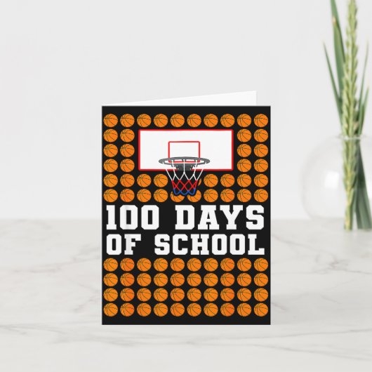 100th Day Of School Basketball Kids 100 Days Of Sc Kaart (Voorkant)