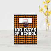 100th Day Of School Basketball Kids 100 Days Of Sc Kaart (Gele Bloem)