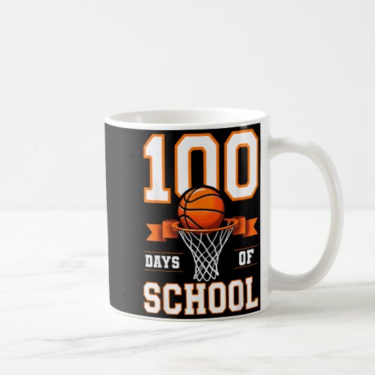 100th Day Of School Basketball Kids 100 Days Of Sc Koffiemok (Rechts)