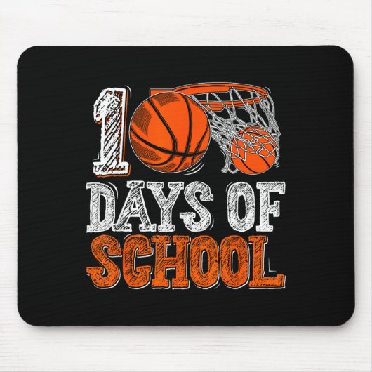 100th Day Of School Basketball Kids 100 Days Of Sc Muismat (Voorkant)