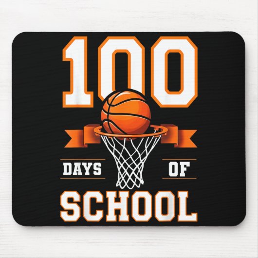 100th Day Of School Basketball Kids 100 Days Of Sc Muismat (Voorkant)