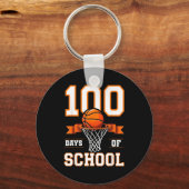 100th Day Of School Basketball Kids 100 Days Of Sc Sleutelhanger (Voorkant)