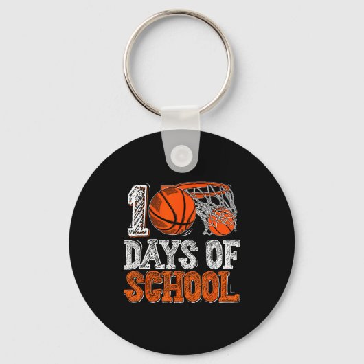 100th Day Of School Basketball Kids 100 Days Of Sc Sleutelhanger (Voorkant)