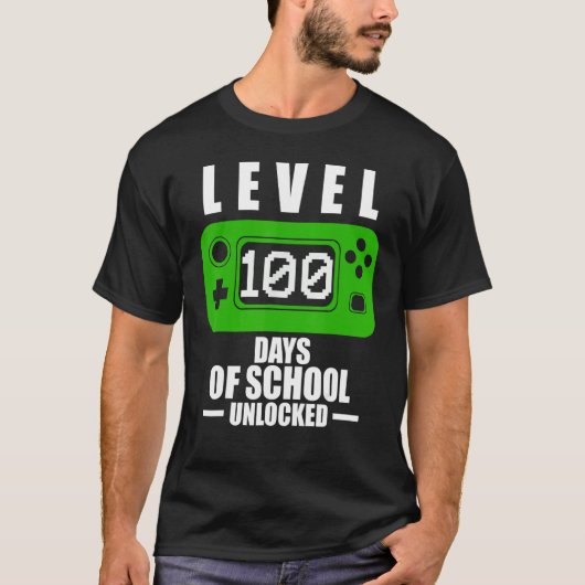 100th Day of School Boys 100 Days of School Gaming T-shirt (Voorkant)