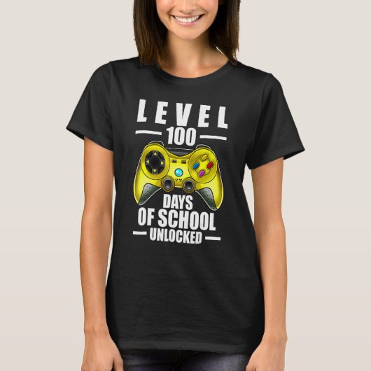 100th Day Of School Boys 100 Days Of School Gaming T-shirt (Voorkant)
