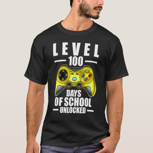 100th Day Of School Boys 100 Days Of School Gaming T-shirt (Voorkant)