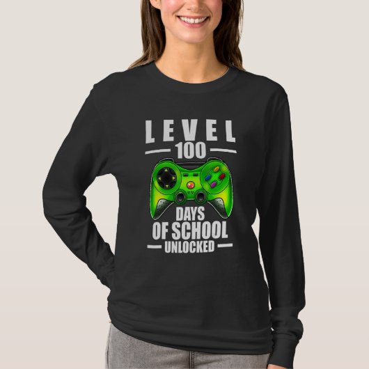 100th Day Of School Boys 100 Days Of School Gaming T-shirt (Voorkant)