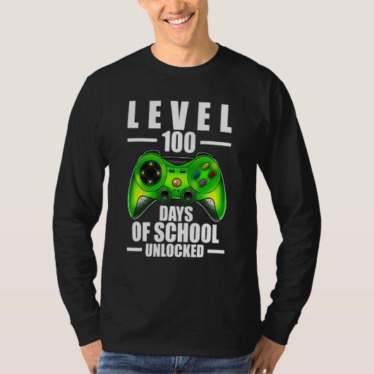 100th Day Of School Boys 100 Days Of School Gaming T-shirt (Voorkant)