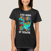 100th Day Of School Boys Kids Dino 100 Days Dinosa T-shirt (Voorkant)