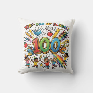 100th Day of School Colorful Celebration Design –  Kussen