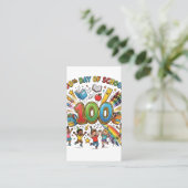 100th Day of School Colorful Celebration Design –  Visitekaartje (Staand voorkant)