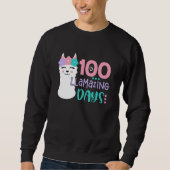 100th Day Of School Colourful Llama Happy 100 Llam Trui (Voorkant)