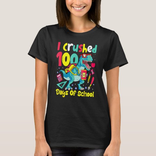 100th Day Of School Dino Kids Happy 100 Days Dinos T-shirt (Voorkant)
