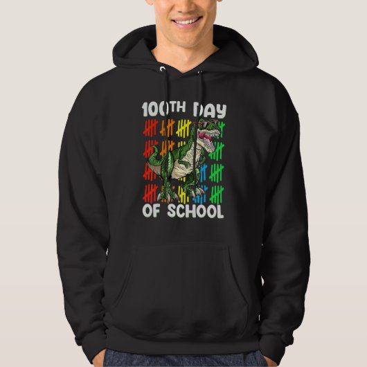 100th Day Of School Dinosaur Rex   Boys Toddler Hoodie (Voorkant)