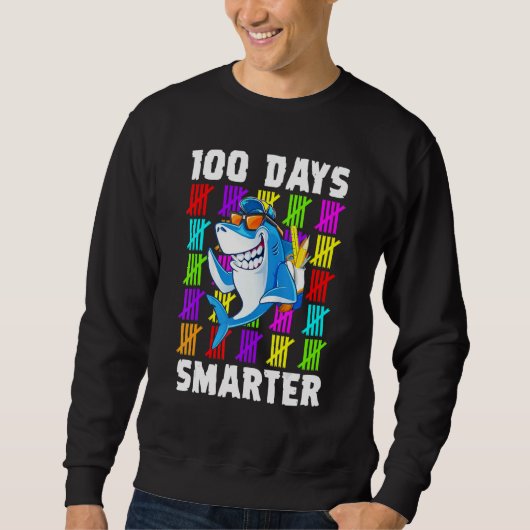 100th Day Of School For Toddlers Kid Shark Trui (Voorkant)