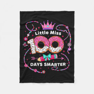 100th Day Of School Girls Kids Little Miss 100 Day Fleece Deken