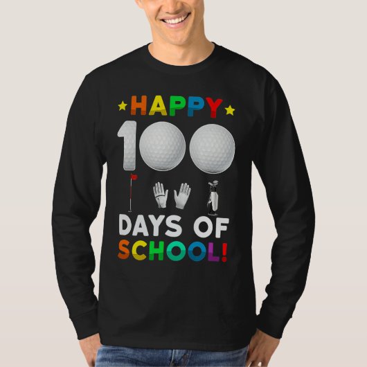 100th Day Of School Golf  100 Days Of School Boys  T-shirt (Voorkant)