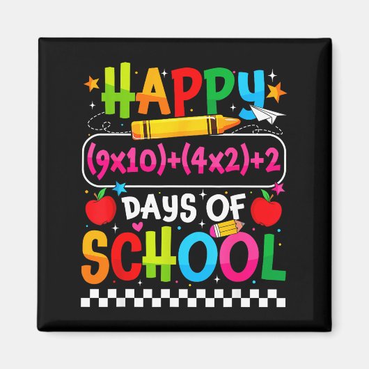 100th Day Of School Happy 100 Days Math Equation T Magneet (Voorkant)