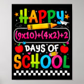 100th Day Of School Happy 100 Days Math Equation T Poster (Voorkant)
