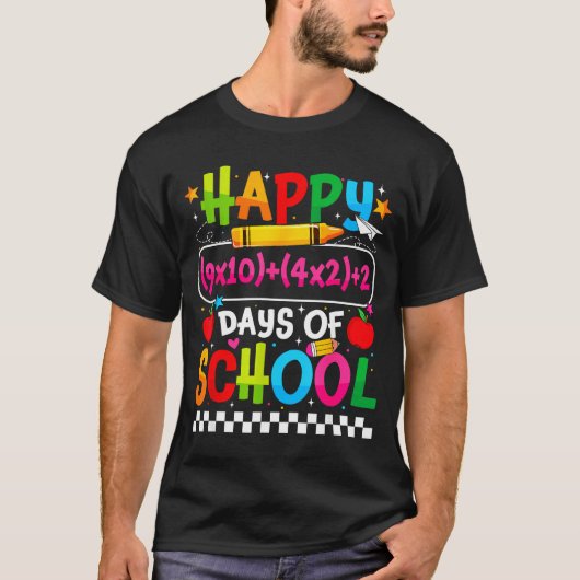 100th Day Of School Happy 100 Days Math Equation T T-shirt (Voorkant)