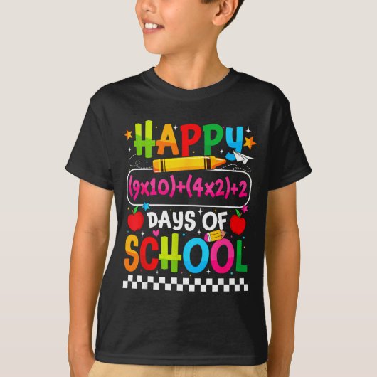100th Day Of School Happy 100 Days Math Equation T T-shirt (Voorkant)
