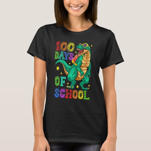 100th Day Of School Happy 100 Days Of School Dinos T-shirt (Voorkant)