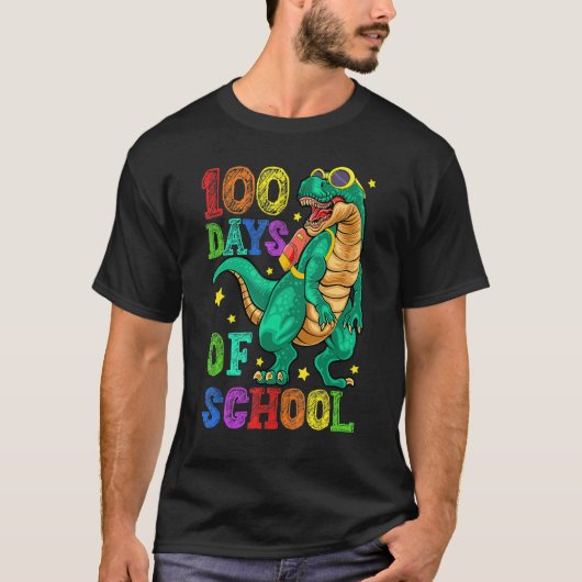 100th Day Of School Happy 100 Days Of School Dinos T-shirt (Voorkant)