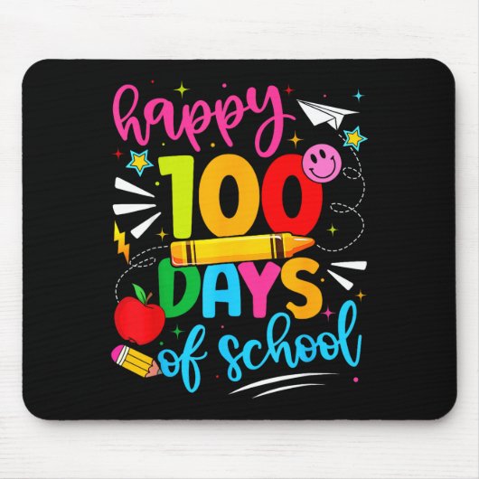 100th Day Of School Happy 100 Days Teachers Boy Gi Muismat (Voorkant)