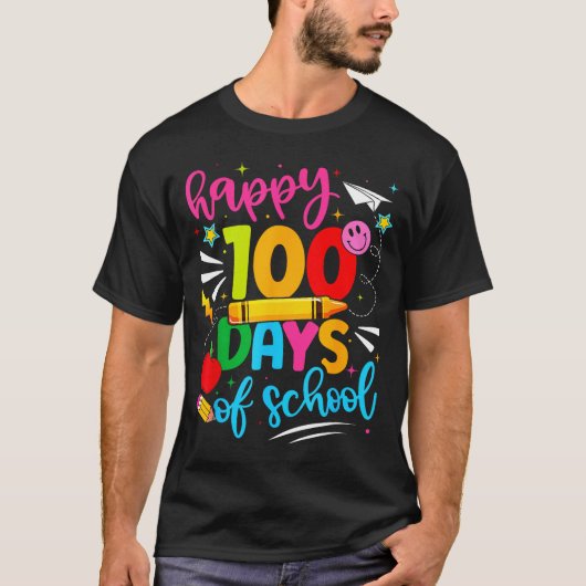 100th Day Of School Happy 100 Days Teachers Boy Gi T-shirt (Voorkant)