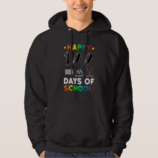 100th Day Of School Hockey 100 Days Of School Spor Hoodie