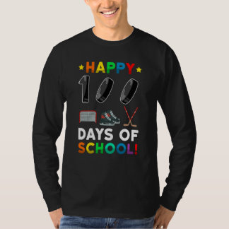 100th Day Of School Hockey 100 Days Of School Spor T-shirt