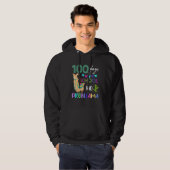 100th day of school llama for child hoodie (Voorkant volledig)