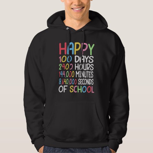 100th Day Of School Math Teacher Happy 100 Days Of Hoodie (Voorkant)