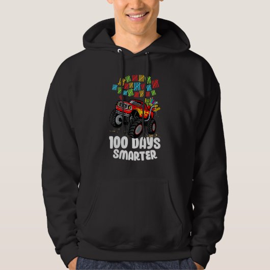 100th Day Of School Monster Truck 100 Smarter_2 Hoodie (Voorkant)