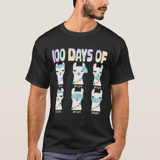 100th Day Of School No Prob Lama 100 Days Smarter  T-shirt (Voorkant)