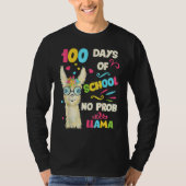 100th Day Of School No Prob Lama 100 Days Smarter  T-shirt (Voorkant)