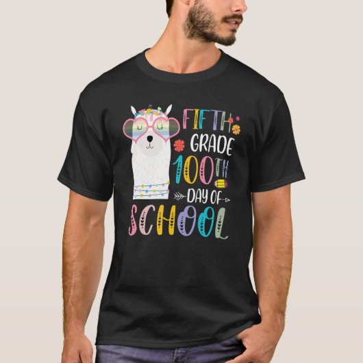100th day of School No Prob Llama 100 Days Of Fift T-shirt (Voorkant)
