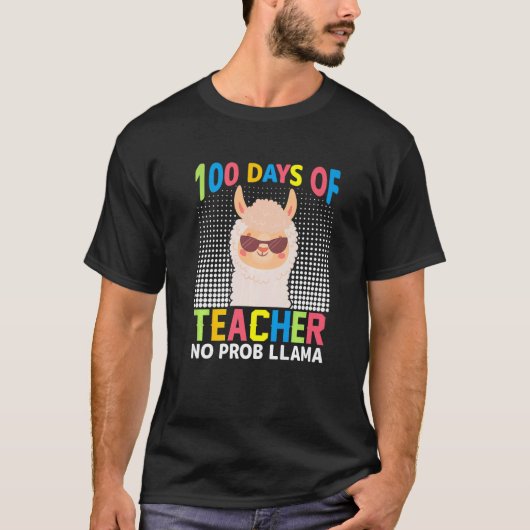 100th day of school No Prob Llama 100 days Smarter T-shirt (Voorkant)