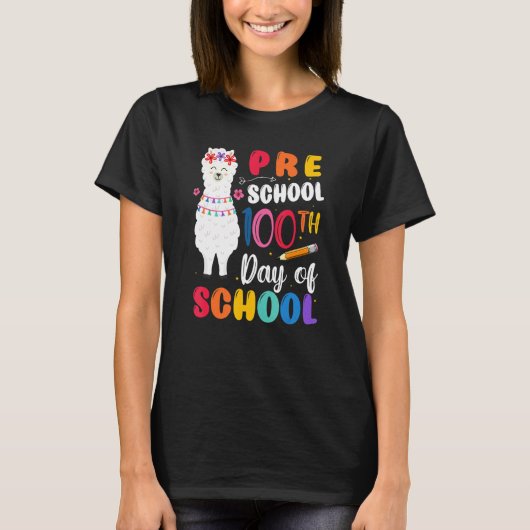 100th Day Of School No Prob Llama 100th Day Presch T-shirt (Voorkant)