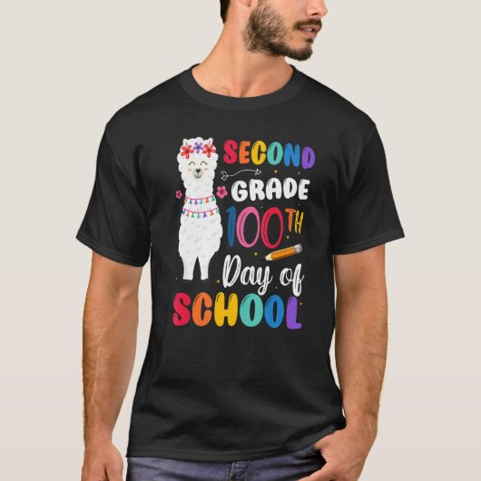 100th Day Of School No Prob Llama 100th Day Second T-shirt (Voorkant)