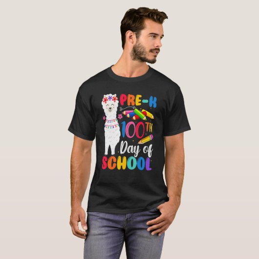 100th Day Of School No Prob Llama Happy 100th Day T-shirt (Voorkant volledig)