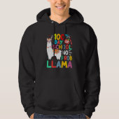 100th Day Of School No Probllama Llama 100 Days Of Hoodie (Voorkant)